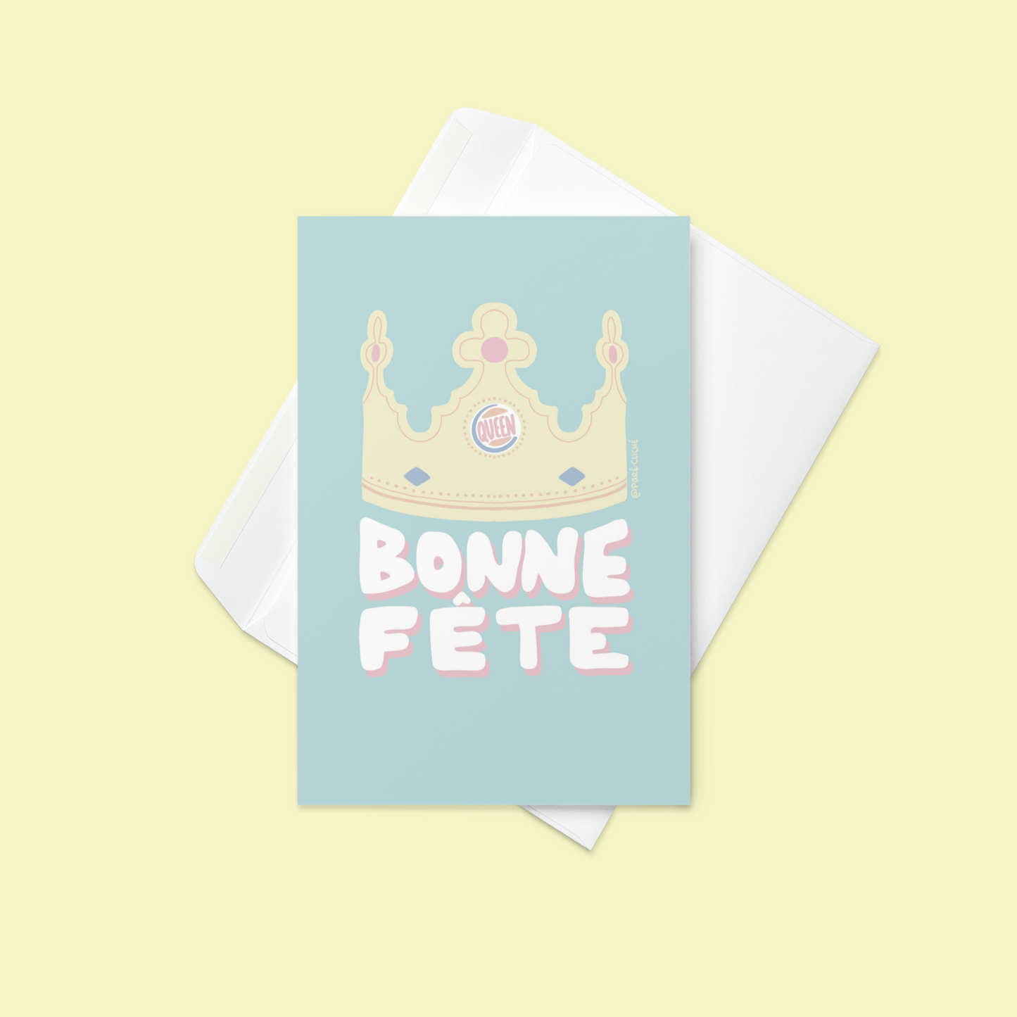 Carte de vœux Burger Queen ⠂Bonne fête ⠂Format 4 1/2 x 6 1/4 po