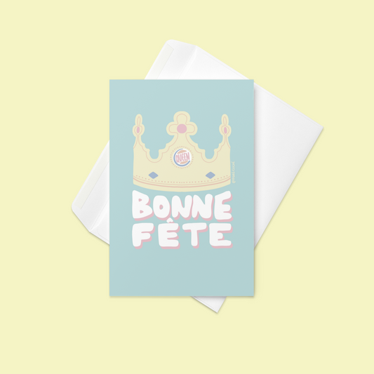 Carte de vœux Burger Queen  ⠂Bonne fête  ⠂Format 4 1/2 x 6 1/4 po